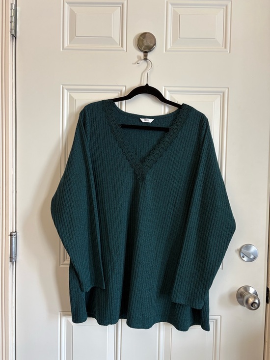 Penningtons Sweaters - Penningtons Deep Teal V-Neck Ribbed Sweater